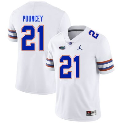 Men's Florida Gators #21 Ethan Pouncey NCAA Nike White Authentic Stitched College Football Jersey QMG0662UG